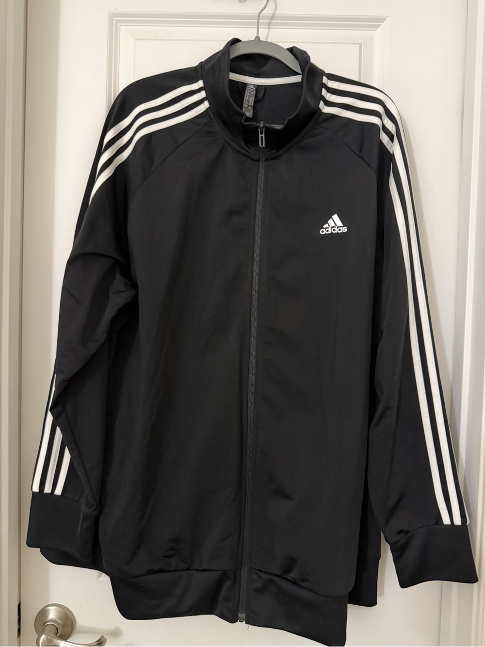 adidas Black Track Jacket with White 3-Stripes size 4X